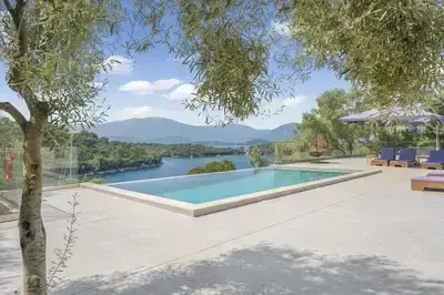 Villa Chriselia on Meganisi with sea access and pontoon