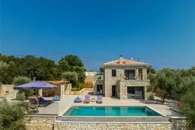 Villa Chriselia on Meganisi with sea access and pontoon