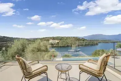 Villa Chriselia on Meganisi with sea access and pontoon