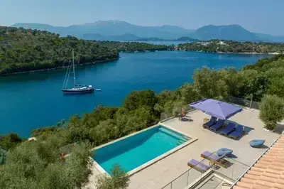 Villa Chriselia on Meganisi with sea access and pontoon